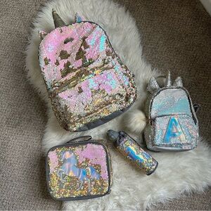 Justice Holographic Unicorn Sequin Set - Gold and Silver